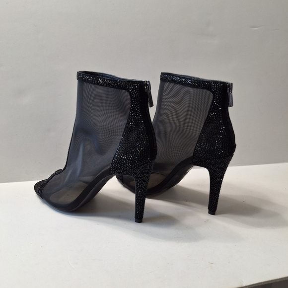 Jessica Simpson Black Mesh Rhinestone Whimsigoth Fairy Ankle Booties Size 7.5M - Picture 9 of 15